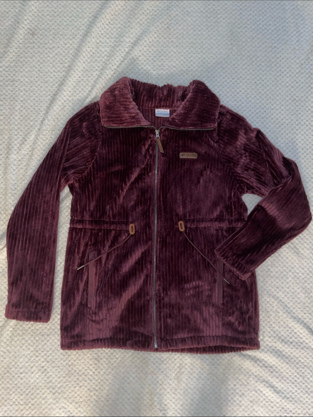 Columbia Sherpa Zip-Up Jacket - Large Burgundy
